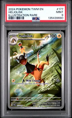 2024 POKEMON TWM EN-TWILIGHT MASQUERADE ILLUSTRATION RARE #177 HELIOLISK PSA 9 - Image 1