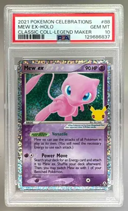 6837 Mew ex 2021 Pokemon Sword & Shield Celebrations Classic #88 PSA 10 - Image 1