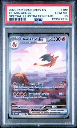 2023 POKEMON MEW EN-151 SPECIAL ILLUSTRATION RARE #199 CHARIZARD EX PSA 10 - Image 1