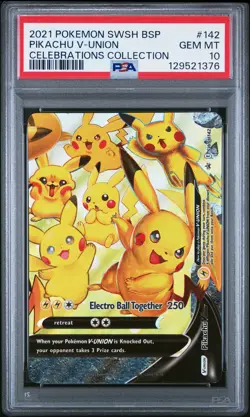 2021 POKEMON SWSH CELEBRATIONS COLLECTION PROMO #142 PIKACHU V-UNION PSA 10 - Image 1