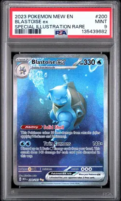 2023 POKEMON MEW EN-151 SPECIAL ILLUSTRATION RARE #200 BLASTOISE EX PSA 9 - Image 1