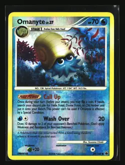 Pokemon OMANYTE 69/100 Reverse Holo (2008 Majestic Dawn) LP/Light Play - Image 1