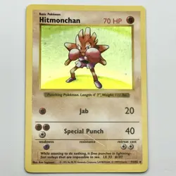 1999 Pokemon Hitmonchan 7/102 Shadowless Base Set - Lightly Played Holo Rare - Image 1