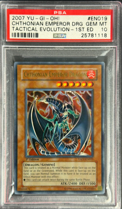 (2007) Yu-Gi-Oh! Chthonian Emperor Drg Tactical Evolution 1st Ed. EN019 PSA 10 - Image 3