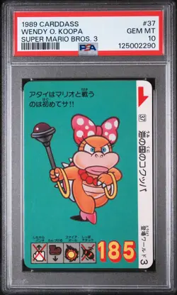 1989 CARDDASS SUPER MARIO BROS. 3 #37 WENDY O. KOOPA PSA 10 - Image 1