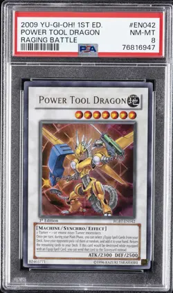 2009 YU-GI-OH! RGBT-RAGING BATTLE 1ST EDITION #EN042 POWER TOOL DRAGON PSA 8 - Image 1