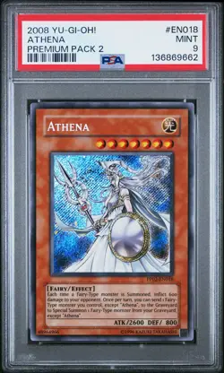 2008 YU-GI-OH! PREMIUM PACK 2 #EN018 ATHENA PSA 9 - Image 1