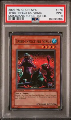 Yu-Gi-Oh! - Magician's Force Tribe-Infecting Virus MFC-076 1st Edition PSA 9 - Image 1