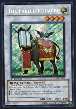 Yugioh The Fabled Kudabbi HA04-EN058 Secret Rare 1st Ed - NM - Image 1
