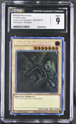 CGC 9 MINT Yugioh Red-Eyes Black Dragon GFP2-EN176 Ghost Rare 1st Edition - Image 1
