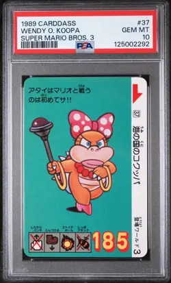 1989 CARDDASS SUPER MARIO BROS. 3 #37 WENDY O. KOOPA PSA 10 - Image 1