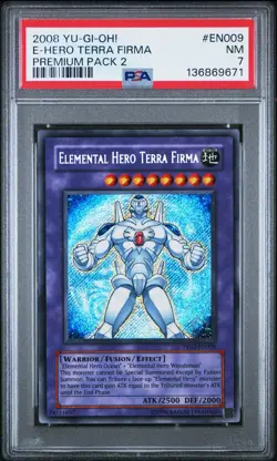 2008 YU-GI-OH! PREM PACK 2 #EN009 ELEMENTAL HERO TERRA FIRMA PSA 7 - Image 1