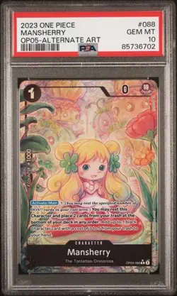 2023 ONE PIECE OP05-AWAKENING OF THE NEW ERA #088 MANSHERRY ALTERNATE ART PSA 10 - Image 1