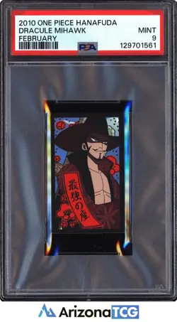 One Piece 2010 Dracule Mihawk February One Piece Hanafuda Japanese PSA 9 - Image 1