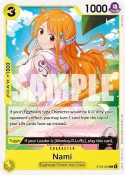 One Piece TCG Nami common Starter Deck 29: Egghead ST29-008 Lot of 7x - Image 1