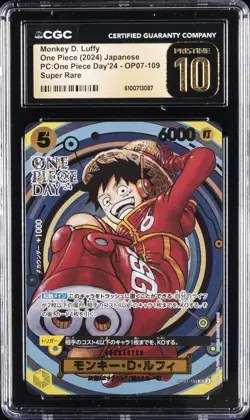 2024 ONE PIECE JAPANESE #OP07-109 MONKEY D. LUFFY CGC 10 PRISTINE - Image 1