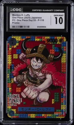 2025 JPN ONE PIECE PC: ONE PIECE DAY'25 - PROMO MONKEY D. LUFFY CGC 10 GEM MINT - Image 1