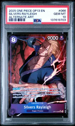 2025 ONE PIECE OP13-CARRYING ON HIS WILL ALTERNATE ART SILVERS RAYLEIGH PSA 10 - Image 1