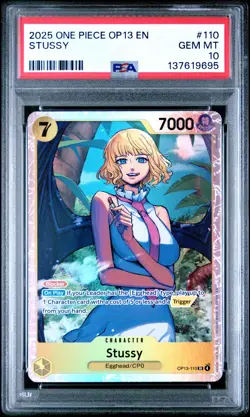 2025 ONE PIECE OP13-CARRYING ON HIS WILL #110 STUSSY PSA 10 - Image 1