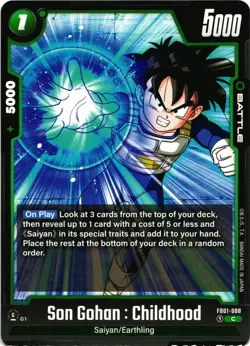 Dragon Ball Super Son Gohan: Childhood FB01-088 Regular Common Card - Image 1