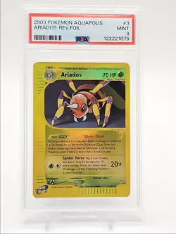 ARIADOS 2003 POKEMON E-CARD AQUAPOLIS REVERSE HOLO FOIL MINT 3/47 PSA 9 Q0481 - Image 1
