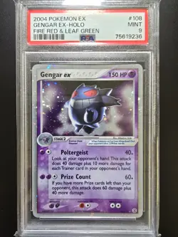 PSA 9 Gengar Ex 108/112 - 2004 Fire Red & Leaf Green Secret Rare Pokemon Card - Image 1
