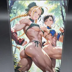 Chun Li & Cammy Anime Waifu Card Doujin ACG Goddess Holo - Image 1