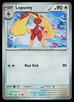 Pokemon Card - Lopunny Prismatic Evolutions 084/131 Common Masterball Holo - Image 1