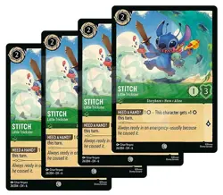 Disney Lorcana Stitch - Little Trickster x 4 Azurite Sea NM - Free Card - Image 1