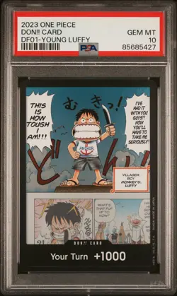 PSA 10 Young Luffy DON!! Card (DF01) Devil Fruits Collection Vol.1 One Piece - Image 1