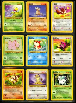 1999 Pokemon JUNGLE & FOSSIL Set COMPLETE Unlimited Edition COMMON Cards Lot EX - Image 2