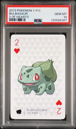 2013 POKEMON Y VERSION PLAYING CARDS 2 OF HEARTS BULBASAUR PSA 10 - Image 1