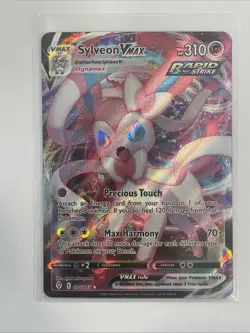 Pokemon TCG Sylveon VMAX Evolving Skies Holo Ultra Rare Card 075/203 NM Full Art - Image 1