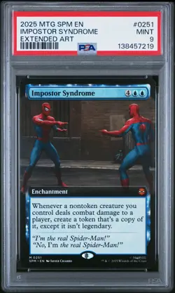 2025 MTG MARVEL'S SPIDER-MAN EXTENDED ART #0251 IMPOSTOR SYNDROME PSA 9 - Image 1