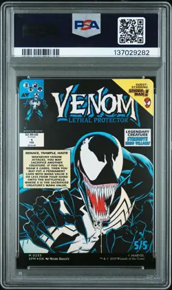 2025 MTG MARVEL'S SPIDER-MAN #0233 EDDIE BROCK/VENOM, LETHAL PROTECTOR PSA 9 - Image 2