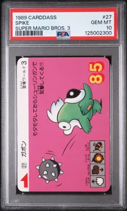 1989 CARDDASS SUPER MARIO BROS. 3 #27 SPIKE PSA 10 - Image 1