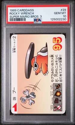 1989 CARDDASS SUPER MARIO BROS. 3 #29 ROCKY WRENCH PSA 10 - Image 1