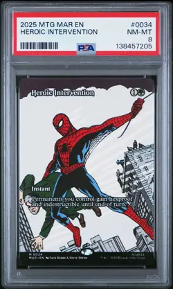 2025 MTG MARVEL'S SPIDER-MAN: SOURCE MATERIAL #0034 HEROIC INTERVENTION PSA 8 - Image 1