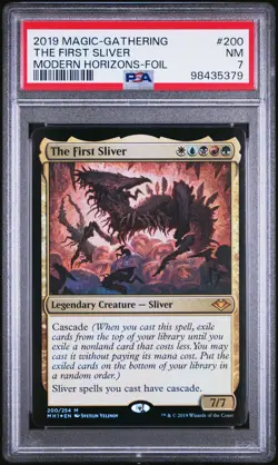 2019 MTG MODERN HORIZONS FOIL #200 THE FIRST SLIVER PSA 7 - Image 1