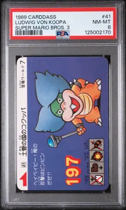 1989 CARDDASS SUPER MARIO BROS. 3 #41 LUDWIG VON KOOPA PSA 8 - Image 1