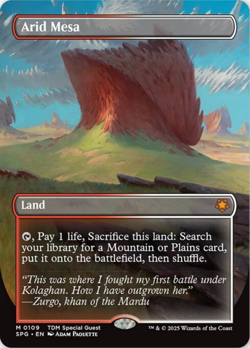 MTG Arid Mesa TDM SPG Special Guest NM Mythic Land 109 Tarkir Magic Borderless - Image 1