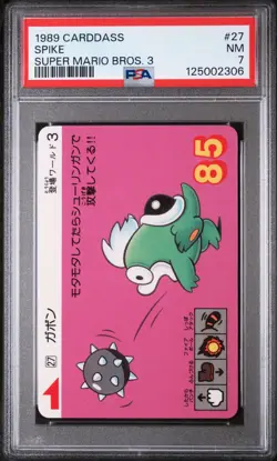 1989 CARDDASS SUPER MARIO BROS. 3 #27 SPIKE PSA 7 - Image 1