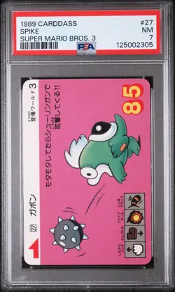 1989 CARDDASS SUPER MARIO BROS. 3 #27 SPIKE PSA 7 - Image 1