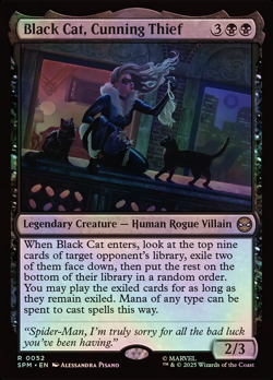 Magic The Gathering Marvel's Spider-Man | Black Cat, Cunning Thief Foil | 52 | R - Image 1