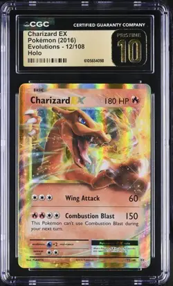 Pokemon Charizard EX (2016) Evolutions 12/108 CGC PRISTINE 10 - Image 1