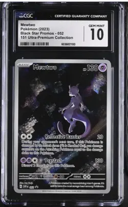 Pokemon Mewtwo 052 Black Star Promo 151 Ultra-Premium Collection CGC 10 TCG Card - Image 1