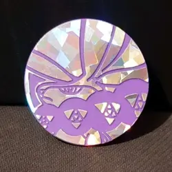 POKEMON SHADOW RIDER CALYREX PURPLE CRACKED ICE HOLO JUMBO COIN - Image 1