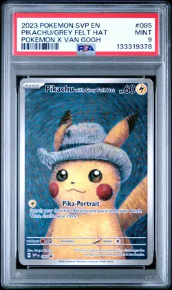 2023 POKEMON SVP POKEMON X VAN GOGH PROMO #085 PIKACHU WITH GREY FELT HAT PSA 9 - Image 1