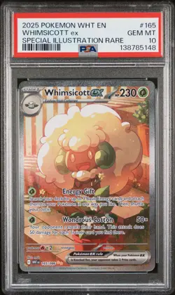 2025 POKEMON WHT EN-WHITE FLARE SPECIAL ILLUSTRATION RARE WHIMSICOTT EX PSA 10 - Image 1