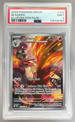 136109154 Blaziken 2025 Pokemon SV Destined Rivals - DRI EN #192/182 PSA 9 - Image 1